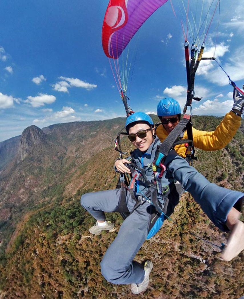 Vuelo en parapente Valle de Bravo con instructor GOPRO